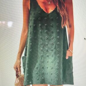 Casual Summer V Neck Dress Cover Up with pockets  Size 14 XXL